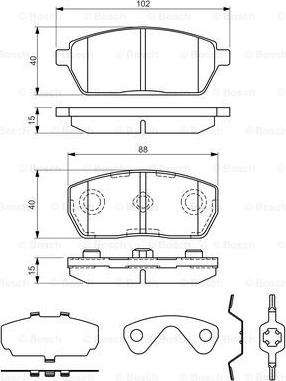 BOSCH 0 986 494 312 - Комплект спирачно феродо, дискови спирачки vvparts.bg