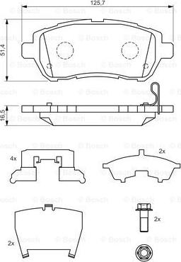 BOSCH 0 986 494 320 - Комплект спирачно феродо, дискови спирачки vvparts.bg