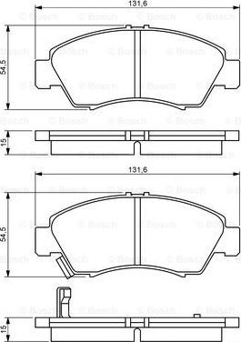 BOSCH 0 986 494 299 - Комплект спирачно феродо, дискови спирачки vvparts.bg