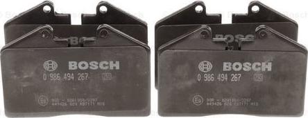 BOSCH 0 986 494 267 - Комплект спирачно феродо, дискови спирачки vvparts.bg