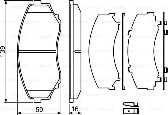 BOSCH 0 986 494 204 - Комплект спирачно феродо, дискови спирачки vvparts.bg