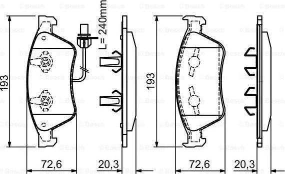 BOSCH 0 986 494 200 - Комплект спирачно феродо, дискови спирачки vvparts.bg