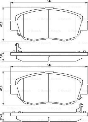 BOSCH 0 986 494 211 - Комплект спирачно феродо, дискови спирачки vvparts.bg