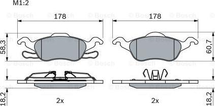 BOSCH 0 986 494 284 - Комплект спирачно феродо, дискови спирачки vvparts.bg