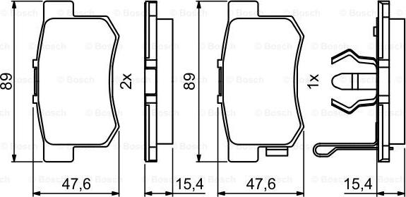 BOSCH 0 986 494 233 - Комплект спирачно феродо, дискови спирачки vvparts.bg