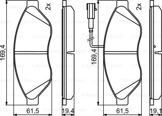 BOSCH 0 986 494 798 - Комплект спирачно феродо, дискови спирачки vvparts.bg