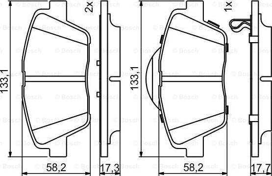 BOSCH 0 986 494 755 - Комплект спирачно феродо, дискови спирачки vvparts.bg