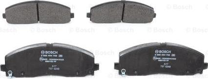 BOSCH 0 986 494 769 - Комплект спирачно феродо, дискови спирачки vvparts.bg