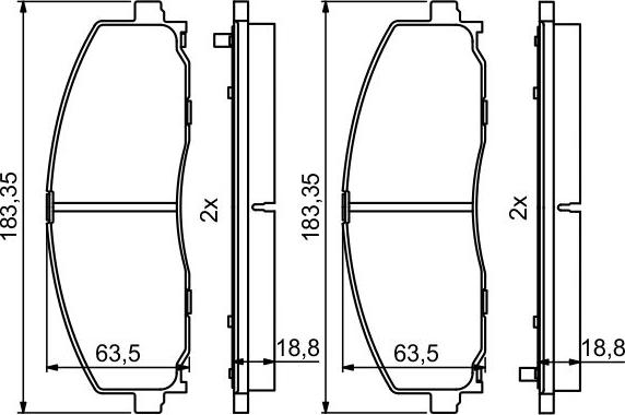 BOSCH 0 986 494 769 - Комплект спирачно феродо, дискови спирачки vvparts.bg