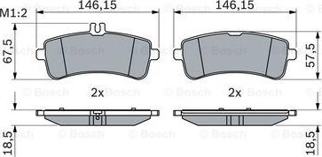 BOSCH 0 986 494 764 - Комплект спирачно феродо, дискови спирачки vvparts.bg