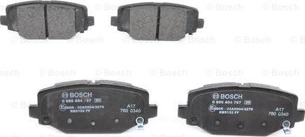 BOSCH 0 986 494 767 - Комплект спирачно феродо, дискови спирачки vvparts.bg