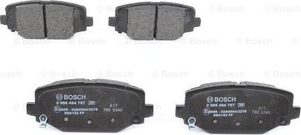 BOSCH 0 986 494 767 - Комплект спирачно феродо, дискови спирачки vvparts.bg