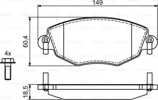 BOSCH 0 986 494 724 - Комплект спирачно феродо, дискови спирачки vvparts.bg