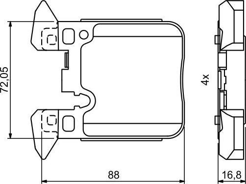 BOSCH 0 986 494 774 - Комплект спирачно феродо, дискови спирачки vvparts.bg