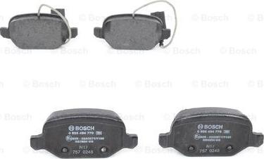 BOSCH 0 986 494 776 - Комплект спирачно феродо, дискови спирачки vvparts.bg