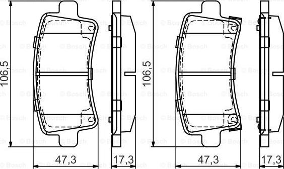 BOSCH 0 986 495 444 - Комплект спирачно феродо, дискови спирачки vvparts.bg