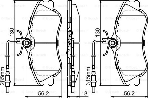 BOSCH 0 986 495 441 - Комплект спирачно феродо, дискови спирачки vvparts.bg