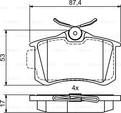 BOSCH 0 986 495 455 - Комплект спирачно феродо, дискови спирачки vvparts.bg