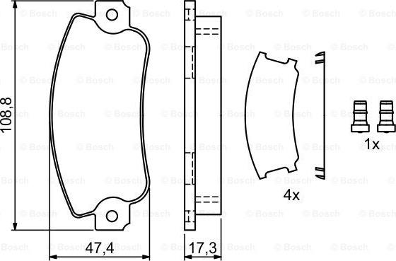 BOSCH 0 986 495 456 - Комплект спирачно феродо, дискови спирачки vvparts.bg