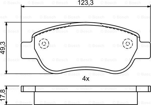 BOSCH 0 986 495 458 - Комплект спирачно феродо, дискови спирачки vvparts.bg