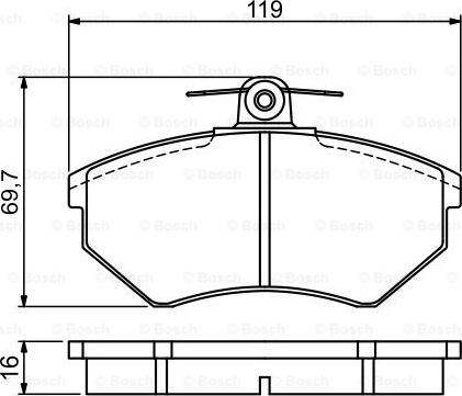 BOSCH 0986495457 - Комплект спирачно феродо, дискови спирачки vvparts.bg