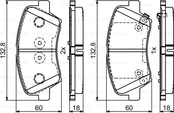 BOSCH 0 986 495 410 - Комплект спирачно феродо, дискови спирачки vvparts.bg