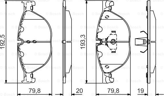 BOSCH 0 986 495 439 - Комплект спирачно феродо, дискови спирачки vvparts.bg