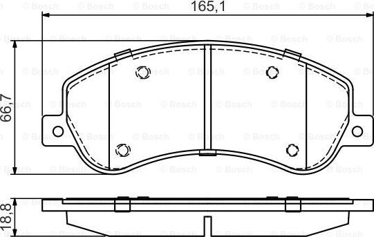 BOSCH 0 986 495 436 - Комплект спирачно феродо, дискови спирачки vvparts.bg