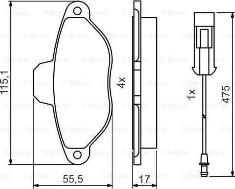 BOSCH 0 986 495 475 - Комплект спирачно феродо, дискови спирачки vvparts.bg