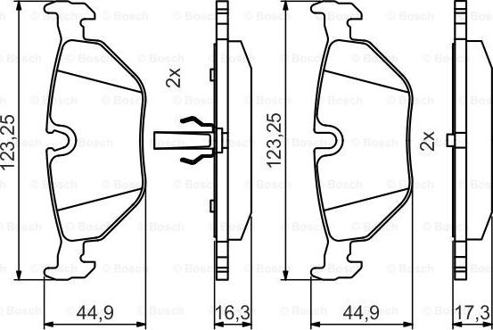 BOSCH 0 986 495 470 - Комплект спирачно феродо, дискови спирачки vvparts.bg