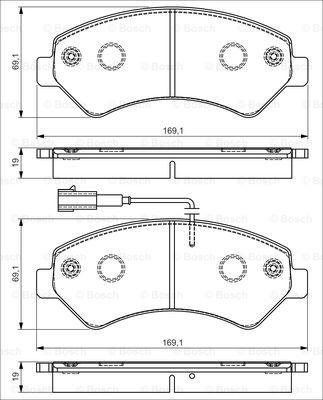 BOSCH 0 986 495 095 - Комплект спирачно феродо, дискови спирачки vvparts.bg