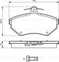 BOSCH 0 986 495 045 - Комплект спирачно феродо, дискови спирачки vvparts.bg