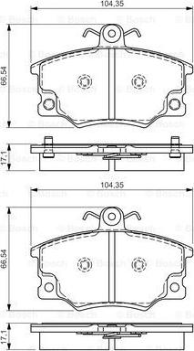 BOSCH 0 986 495 041 - Комплект спирачно феродо, дискови спирачки vvparts.bg