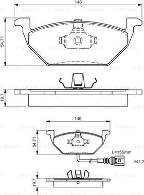 BOSCH 0 986 495 048 - Комплект спирачно феродо, дискови спирачки vvparts.bg