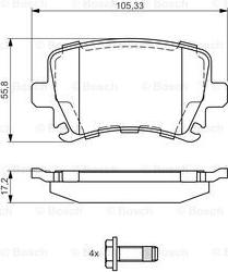 BOSCH 0 986 495 054 - Комплект спирачно феродо, дискови спирачки vvparts.bg