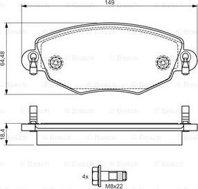 BOSCH 0 986 495 050 - Комплект спирачно феродо, дискови спирачки vvparts.bg