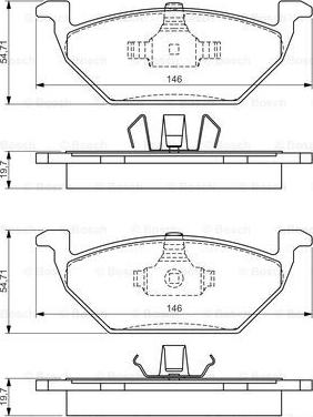 BOSCH 0 986 495 004 - Комплект спирачно феродо, дискови спирачки vvparts.bg