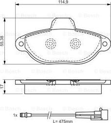 BOSCH 0 986 495 006 - Комплект спирачно феродо, дискови спирачки vvparts.bg