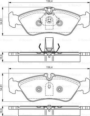 BOSCH 0 986 495 000 - Комплект спирачно феродо, дискови спирачки vvparts.bg