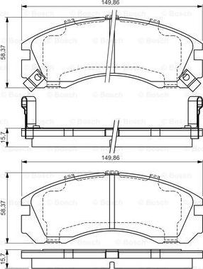 BOSCH 0 986 495 013 - Комплект спирачно феродо, дискови спирачки vvparts.bg