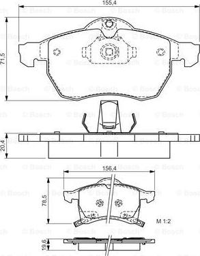 BOSCH 0 986 495 012 - Комплект спирачно феродо, дискови спирачки vvparts.bg