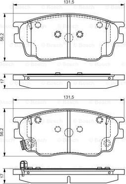 BOSCH 0 986 495 087 - Комплект спирачно феродо, дискови спирачки vvparts.bg