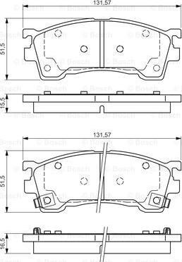 BOSCH 0 986 495 029 - Комплект спирачно феродо, дискови спирачки vvparts.bg