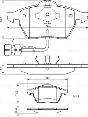 BOSCH 0 986 495 024 - Комплект спирачно феродо, дискови спирачки vvparts.bg