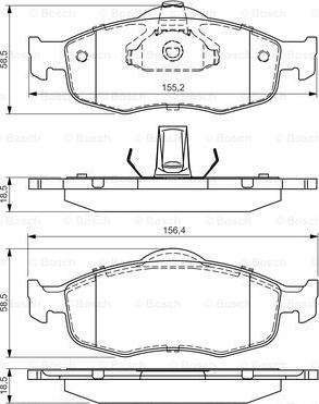 BOSCH 0 986 495 026 - Комплект спирачно феродо, дискови спирачки vvparts.bg