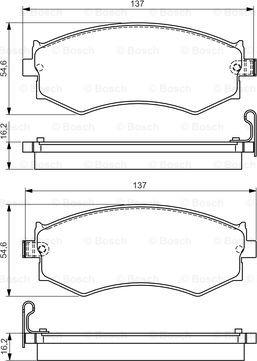 BOSCH 0 986 495 076 - Комплект спирачно феродо, дискови спирачки vvparts.bg