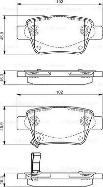 BOSCH 0 986 495 073 - Комплект спирачно феродо, дискови спирачки vvparts.bg