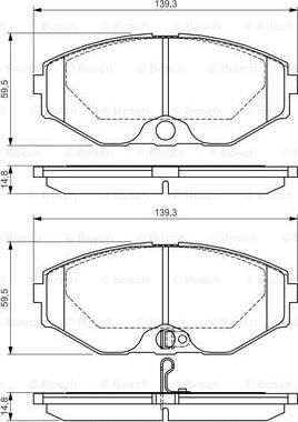 BOSCH 0 986 495 147 - Комплект спирачно феродо, дискови спирачки vvparts.bg