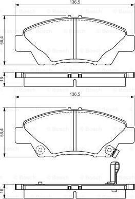 BOSCH 0 986 495 154 - Комплект спирачно феродо, дискови спирачки vvparts.bg