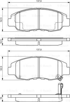 BOSCH 0 986 495 153 - Комплект спирачно феродо, дискови спирачки vvparts.bg